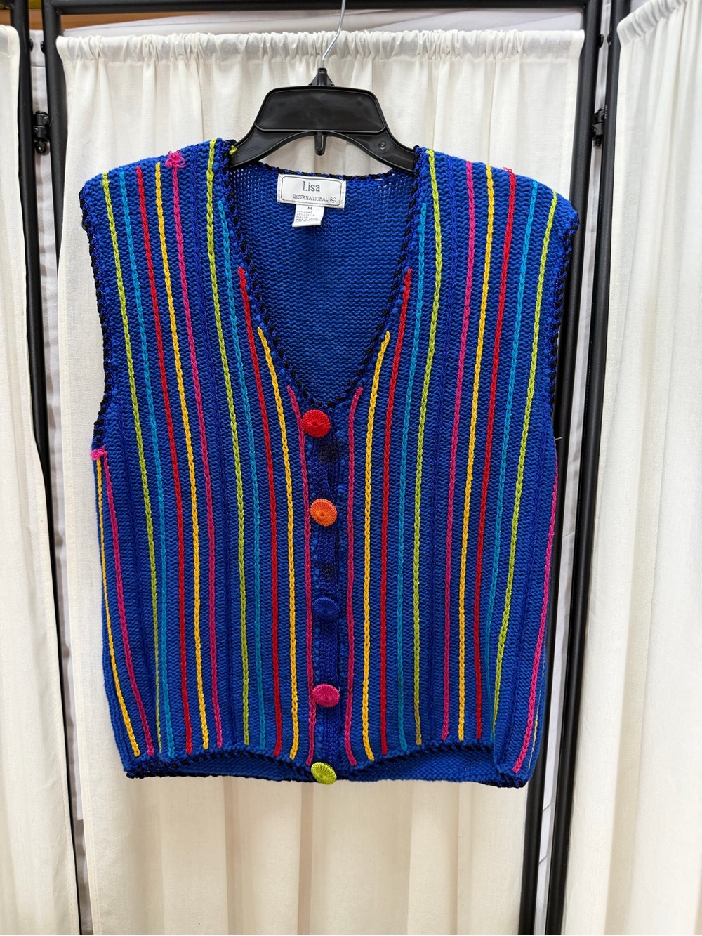 Vintage Lisa Multicolor Striped Knit Vest